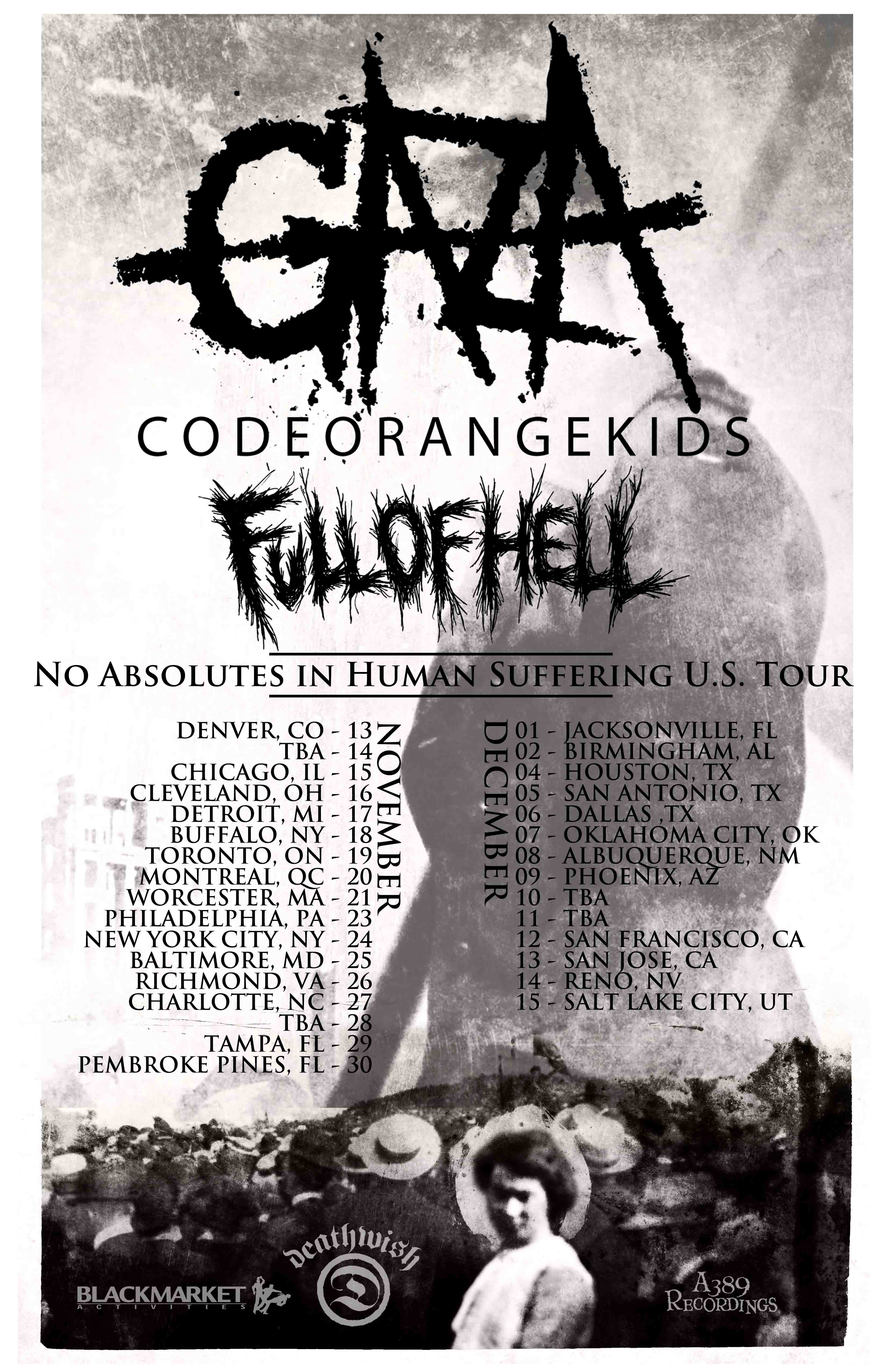 Gaza, Code Orange Kids & Full Of Hell touring USA in November / December